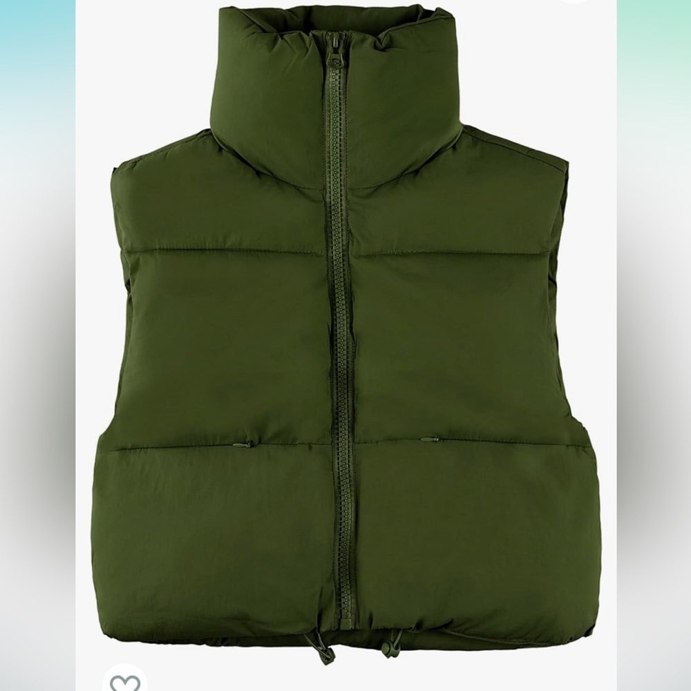 Unaeo Green cropped puffer